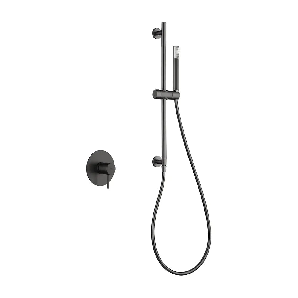 Set monomando empotrado 1 vía Monza con mango black gun metal Imex Imex