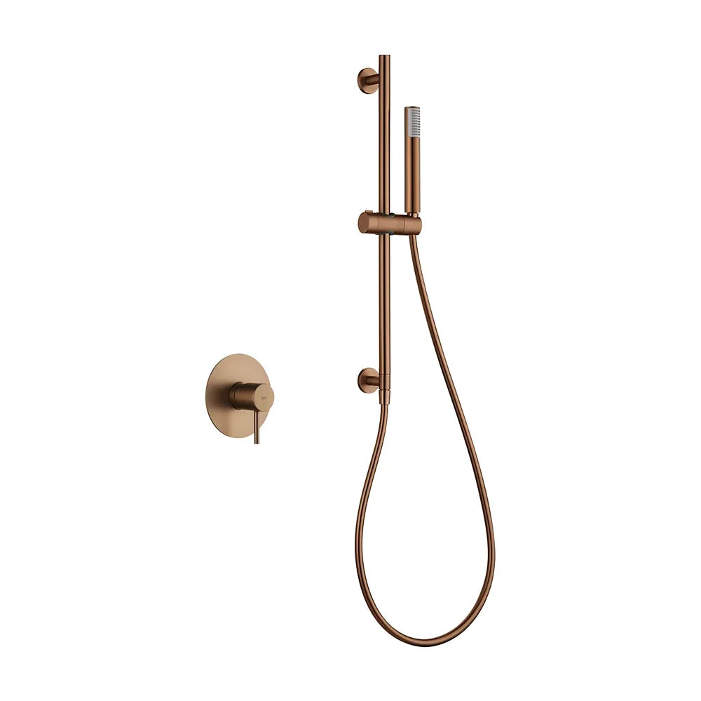 Set Monomando Empotrado 1 Vía Monza Con Mango Oro Rosa Cepillado Imex Imex
