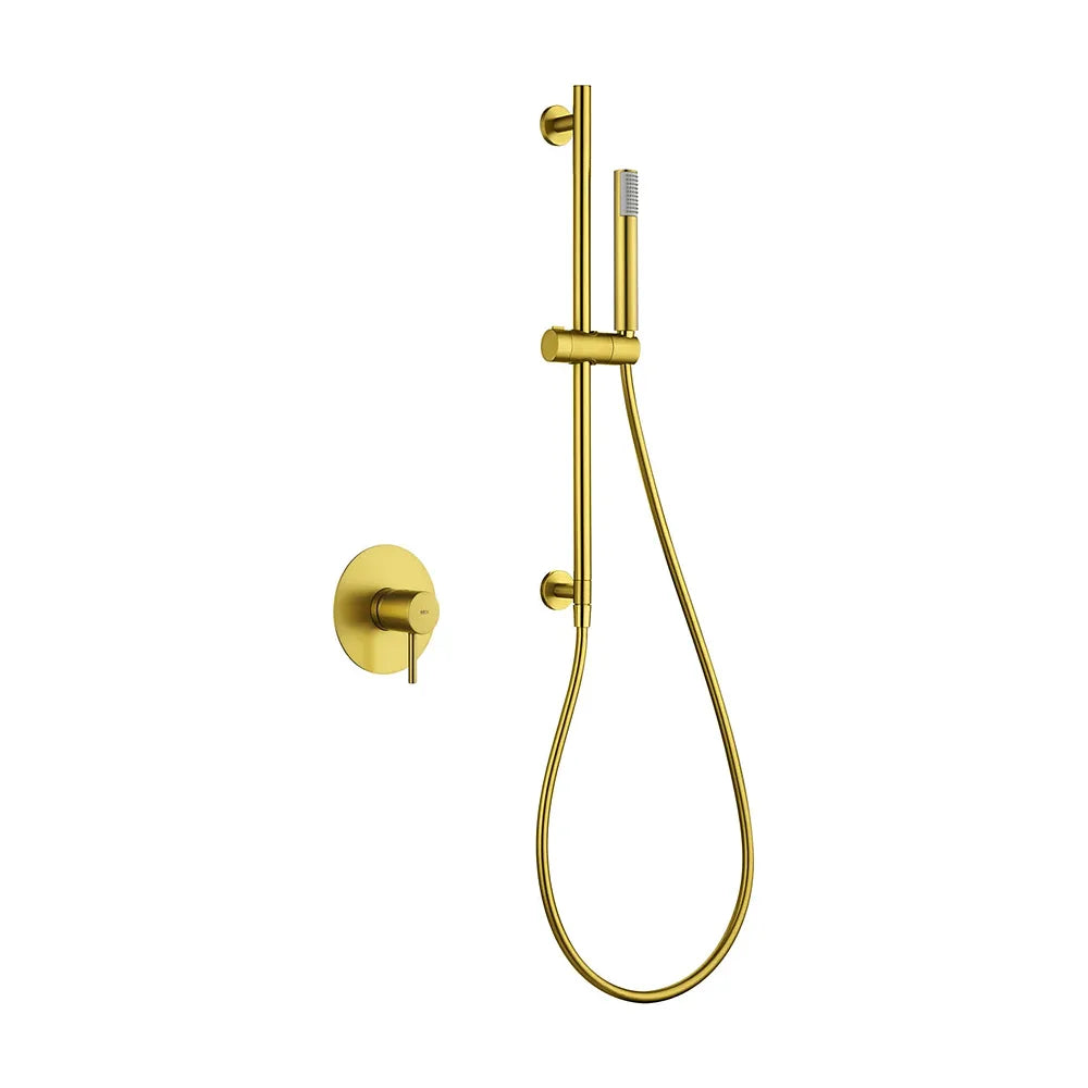 Set monomando empotrado 1 vía Monza con mango oro cepillado Imex Imex