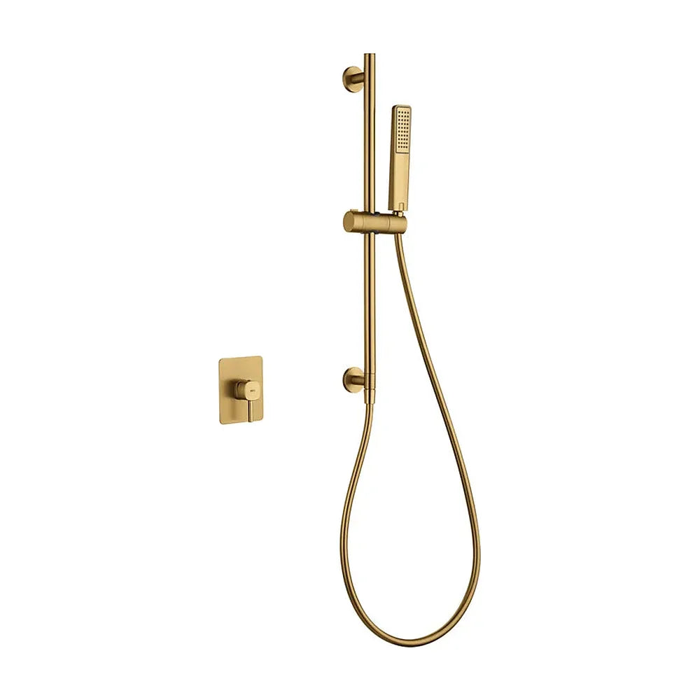 Set monomando empotrado 1 vía Toscana con mango oro cepillado Imex Imex