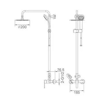 imex_roma_bdr002_columna_regulable_de_pared_para_ducha_con_un_diseño_moderno_y_un_acabado_negro_1