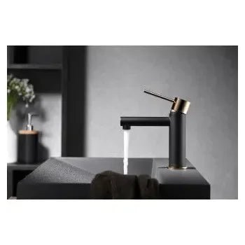 imex_milos_grifo_monomando_para_lavabo_fabricado_en_latón_con_discos_de_cerámica_en_color_negro_y_oro_rosa_stick_2