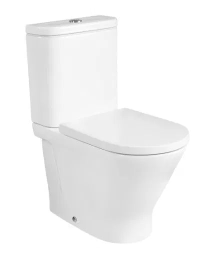 Inodoro completo The Gap Round compacto Rimless Roca con diseño ovalado y redondo con cisterna y tapa incluida