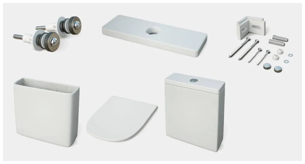 Inodoro completo Rimless a pared con salida dual y tapa amortiguada Nikko de Aquore 2