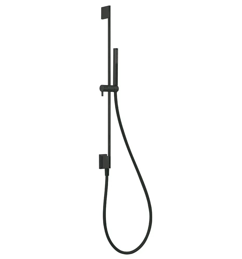 Kit de ducha de latón negro con barra deslizante vertical TRES 0
