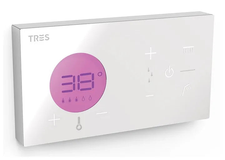 Kit de grifo empotrable con panel termostático y electrónico en cromado Shower Technology Blue Edition Tres 1