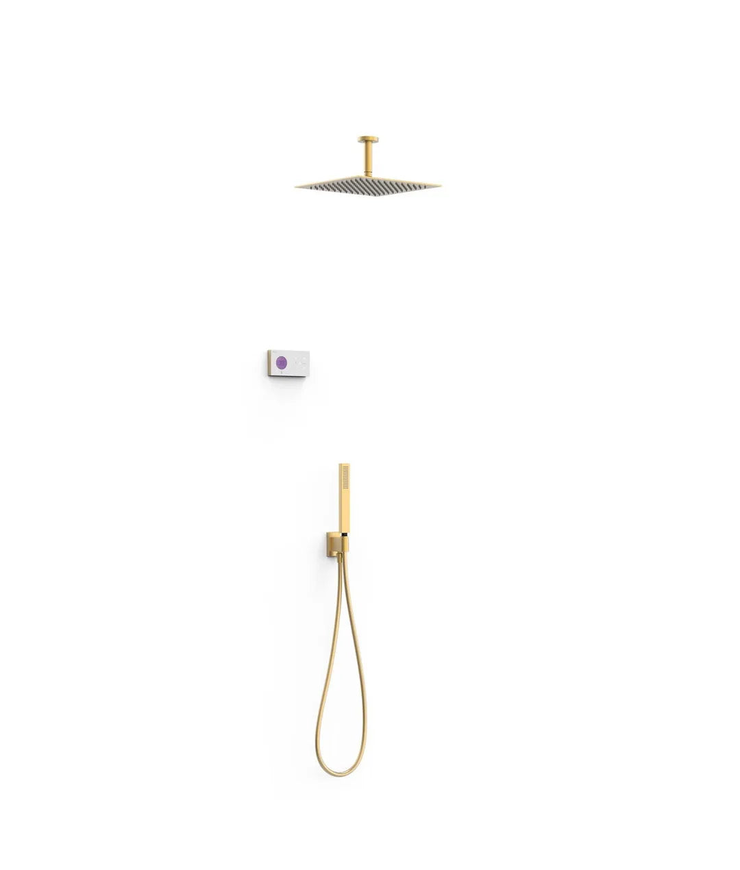 Kit de grifo termostático con rociador latón y acero inoxidable acabado dorado mate SHOWER TECHNOLOGY TRES 0