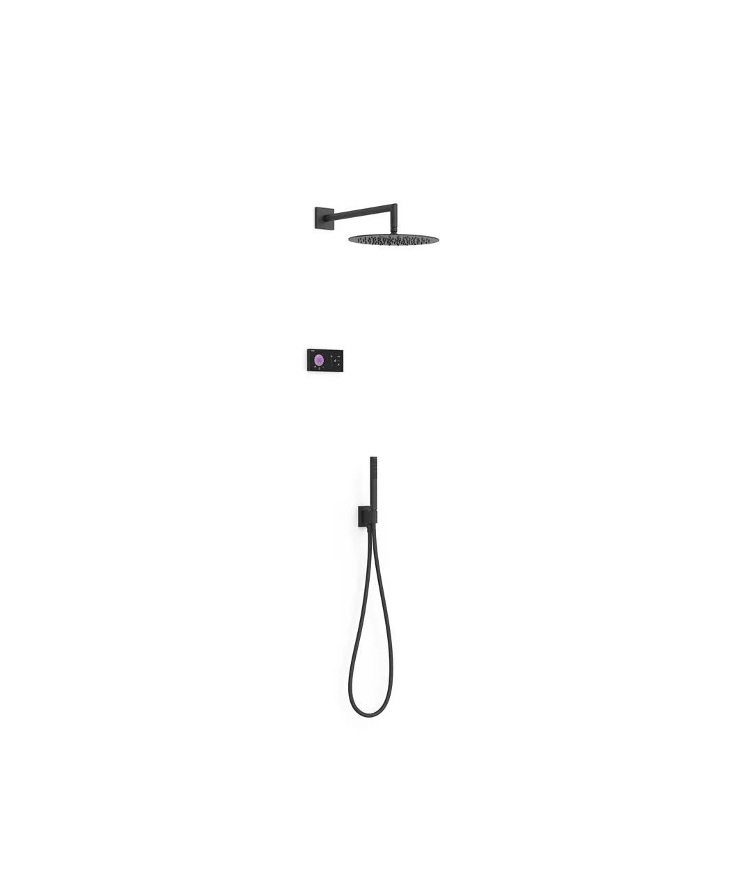 Kit de grifo termostático electrónico para ducha con dos vías en color negro mate Shower Tres 0