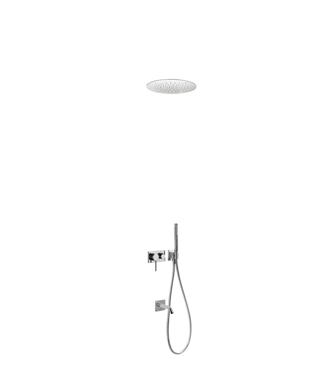 Kit ducha monomando de diseño elegante con tres vías y acabado cromado TRES 0