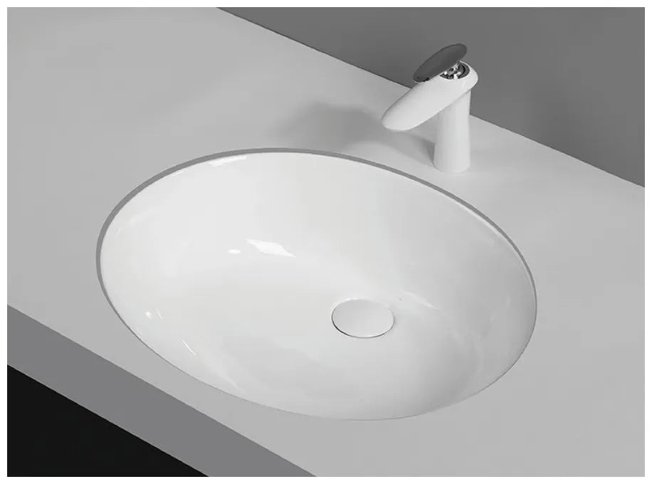 Lavabo bajoencimera ovalado cerámico blanco NUE de Aquore 1