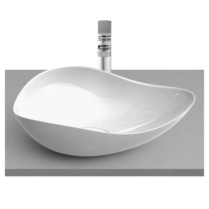 ROCA OHTAKE A327A13000 Lavabo sobre encimera de FineCeramic, ovalado y de acabado en color blanco - MerkiMarket