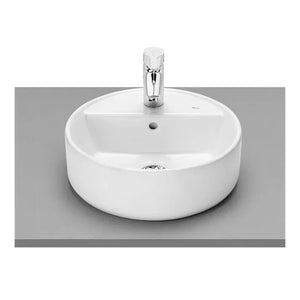 ROCA ROUND A3270MK000 Lavabo sobre encimera de porcelana de 40cm ø con un acabado en color blanco - MerkiMarket