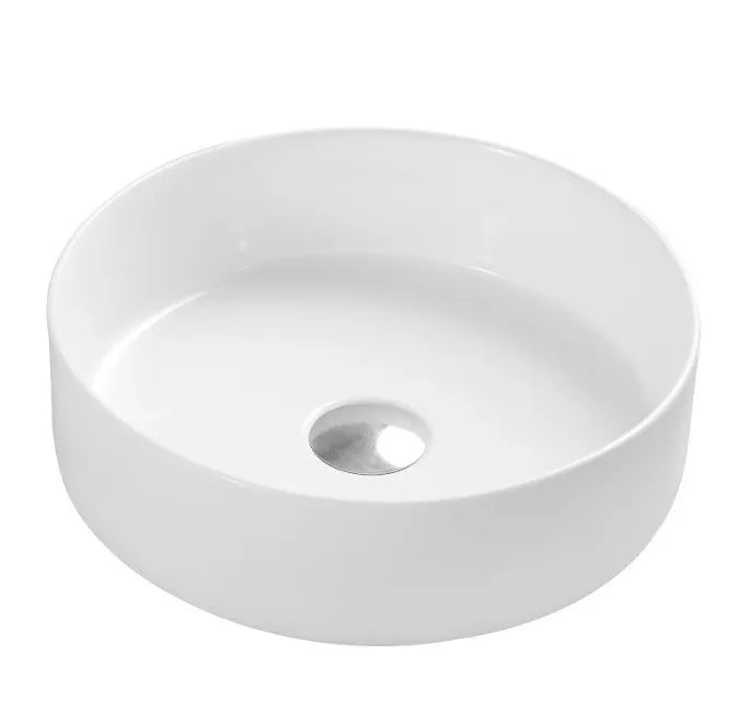 Lavabo sobreencimera blanco de cerámica de diseño moderno Spin 35 de Aquore 0