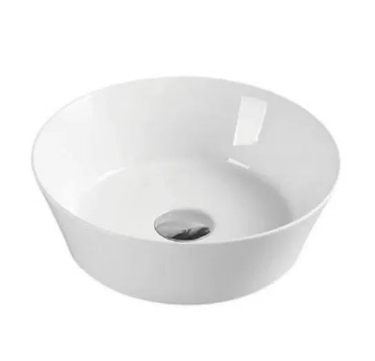 Lavabo sobreencimera blanco redondo de cerámica Spin 36 B de Aquore 0