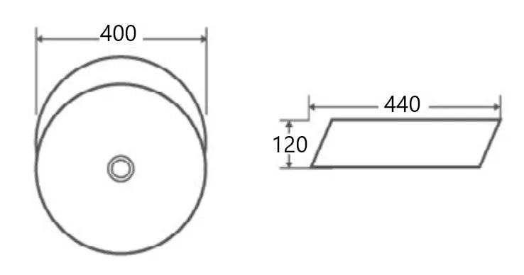 Lavabo sobreencimera circular de cerámica blanco 40 cm Till de Aquore 1