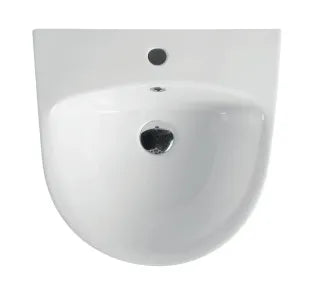 Lavabo suspendido blanco cerámico con semipedestal Zento 47 de Aquore 2
