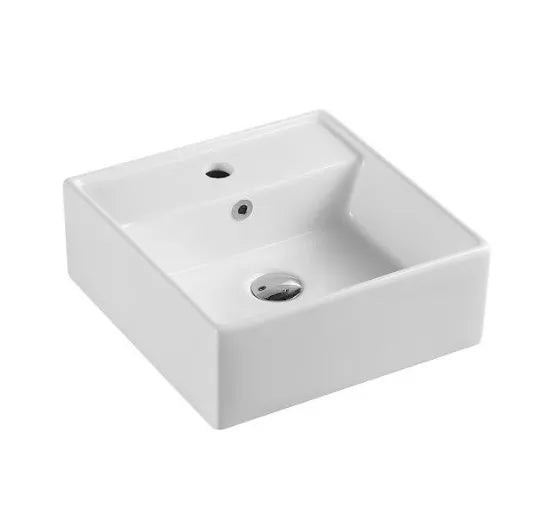 Lavabo suspendido blanco de cerámica Vento 41 M de Aquore 0
