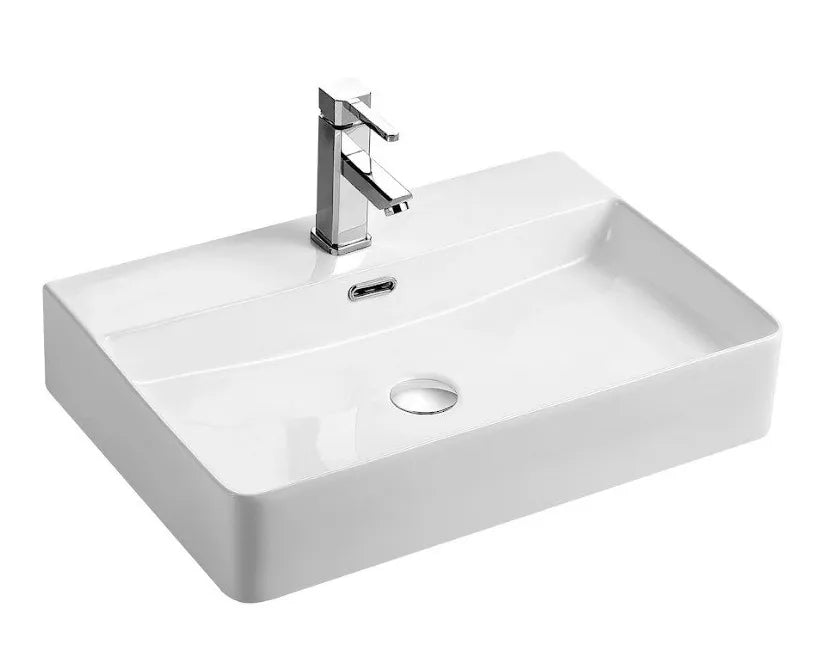 Lavabo suspendido blanco de cerámica Vento de Aquore 0