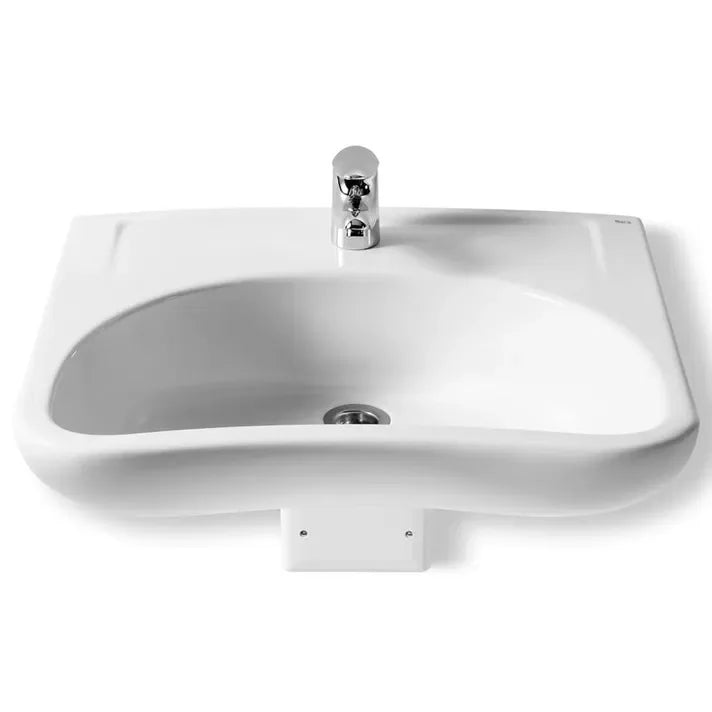 Roca Access Lavabo suspendido con juego de fijación de 64 cm fabricado en porcelana de color blanco - MerkiMarket