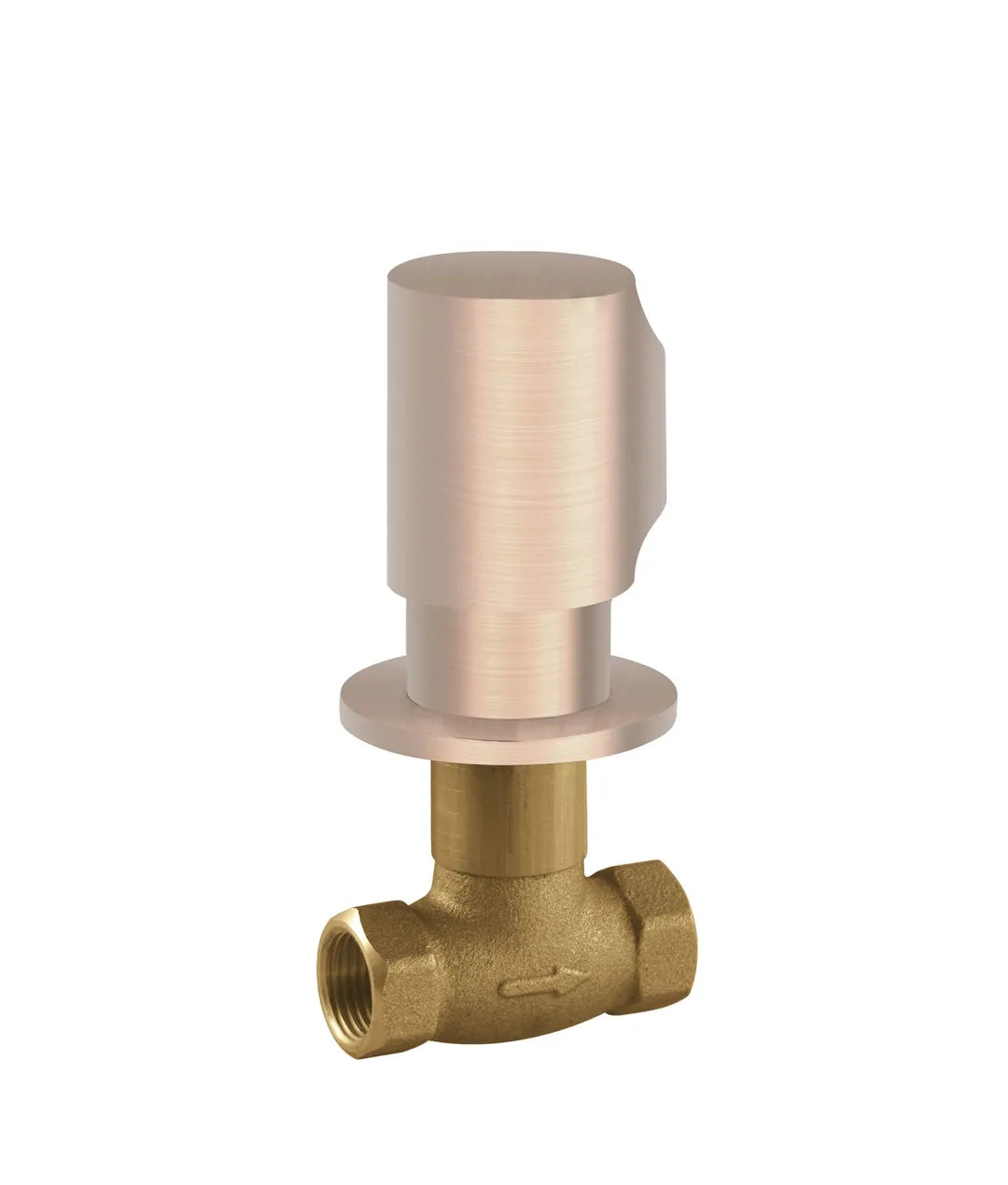 Llave de paso empotrada con rosca hembra 1/2" con acabado oro rosa mate 24K Tres 0