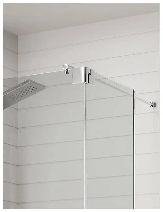 Mampara de ducha de cristal templado con panel fijo y hoja abatible FR423 Kassandra 3