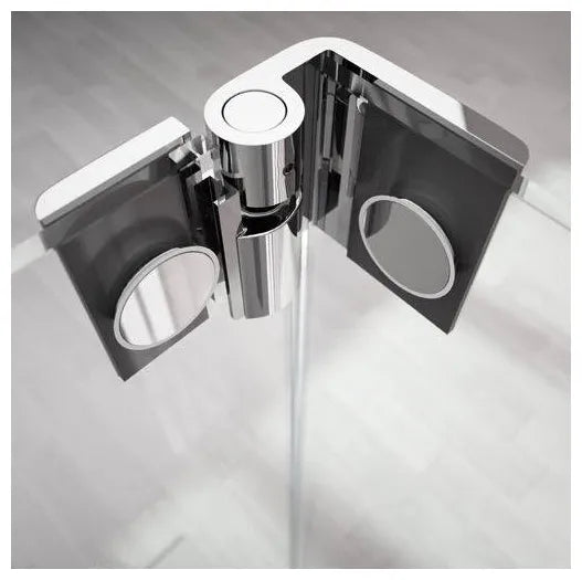 Mampara de ducha de cristal templado con panel fijo y hoja abatible FR423 Kassandra 4