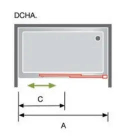 Mampara de ducha decorada para puerta corredera de cristal templado Clio LU102 Kassandra 1