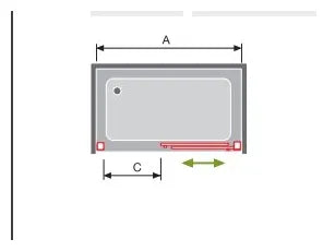 Mampara frontal de dos puertas correderas para ducha con cristal templado BT111 Kassandra 1