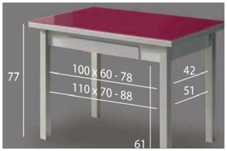 Mesa extensible o fija de aluminio y madera con tapa de cristal y color a elección Ana de Aquore 3
