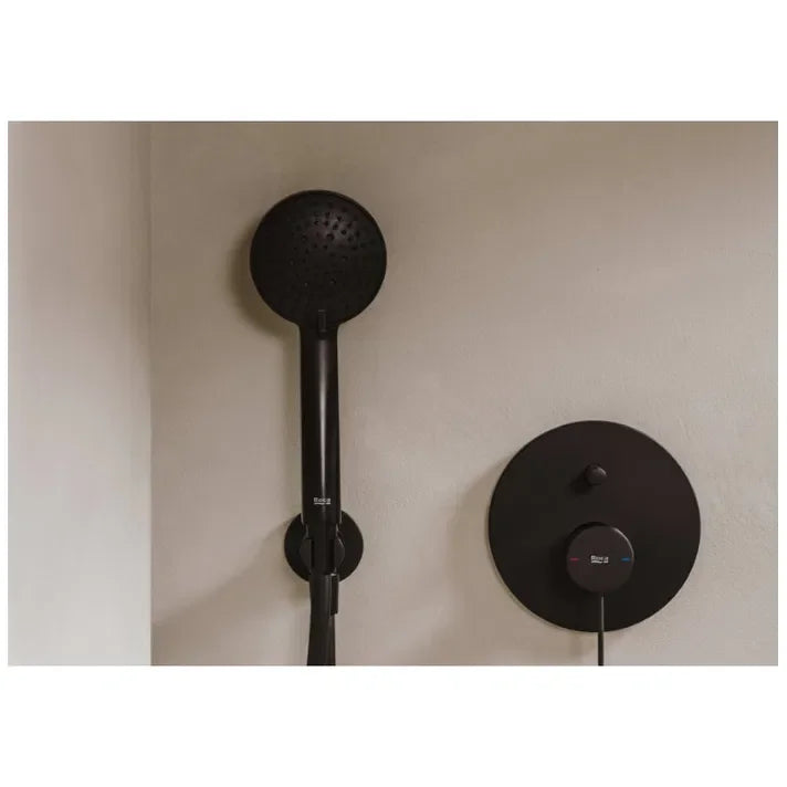 ROCA ONA A5A0B9ENB0 Mezclador para baño-ducha empotrable de 16cm de diámetro color negro mate - MerkiMarket