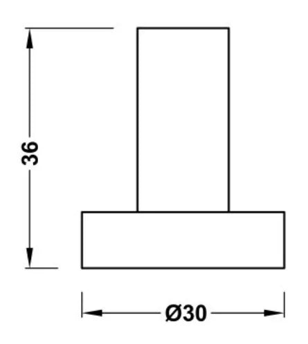 Percha para baño de latón con acabado blanco mate de 3 cm de diámetro Max TRES 1