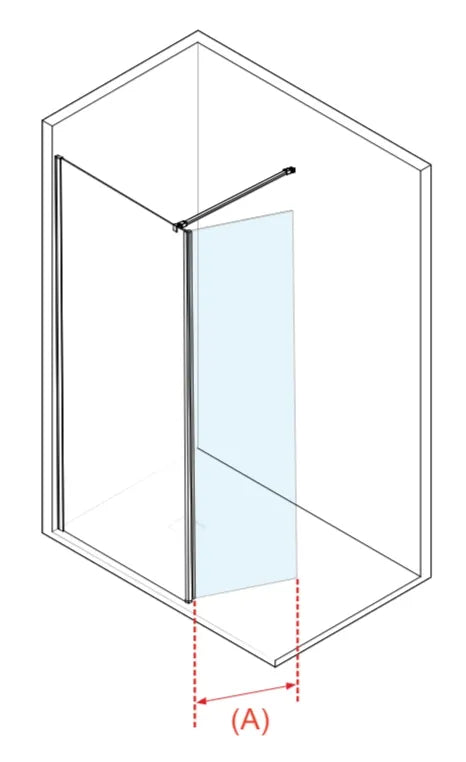 Puerta abatible para mampara de cristal templado con perfil en acabado plata alto brillo Vision Kassandra 2