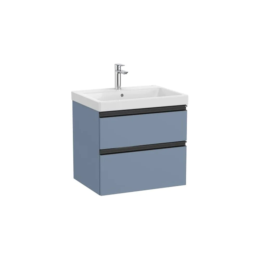 Mueble base con dos cajones y lavabo plus centrado 60x46x57 cm Azul mate Roca - Vista 1