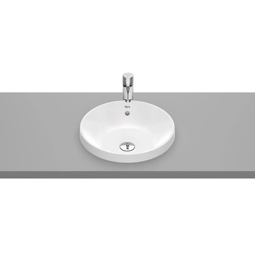 Lavabo de encimera redondo porcelana blanco 39x39x4 cm Roca - Vista 2