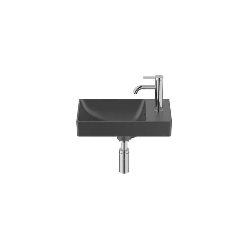 Lavabo asimétrico mural compacto 45x26x15 cm color negro mate Roca - Vista 1