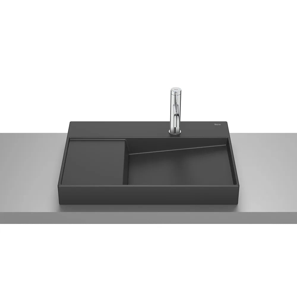 Lavabo de Sobre Encimera Rectangular Porcelana Negra 60x42x8cm Roca - Vista 2