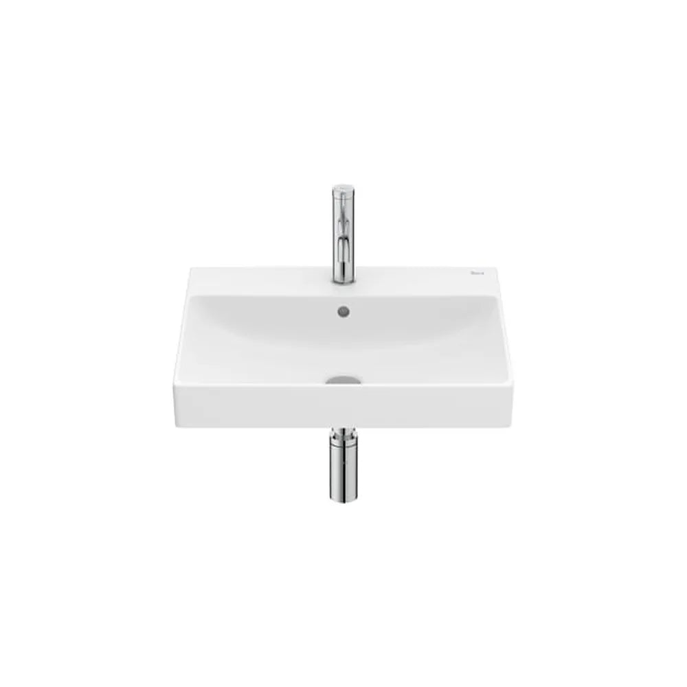 Lavabo mural rectangular 55x46x16 cm Fineceramic con juego de fijación Blanco mate Roca - Vista 1