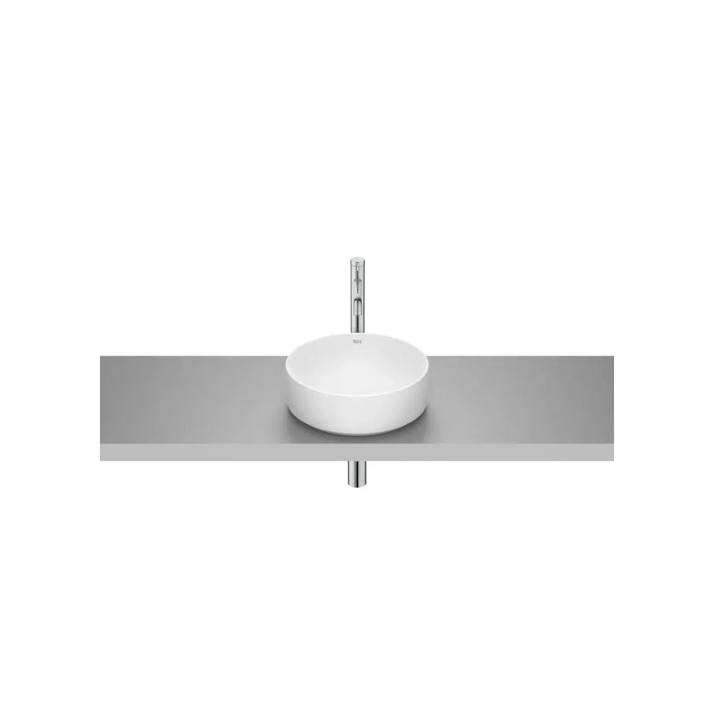 Lavabo redondo de sobre encimera 37x37x12 5 cm Fineceramic Blanco mate Roca - Vista 1