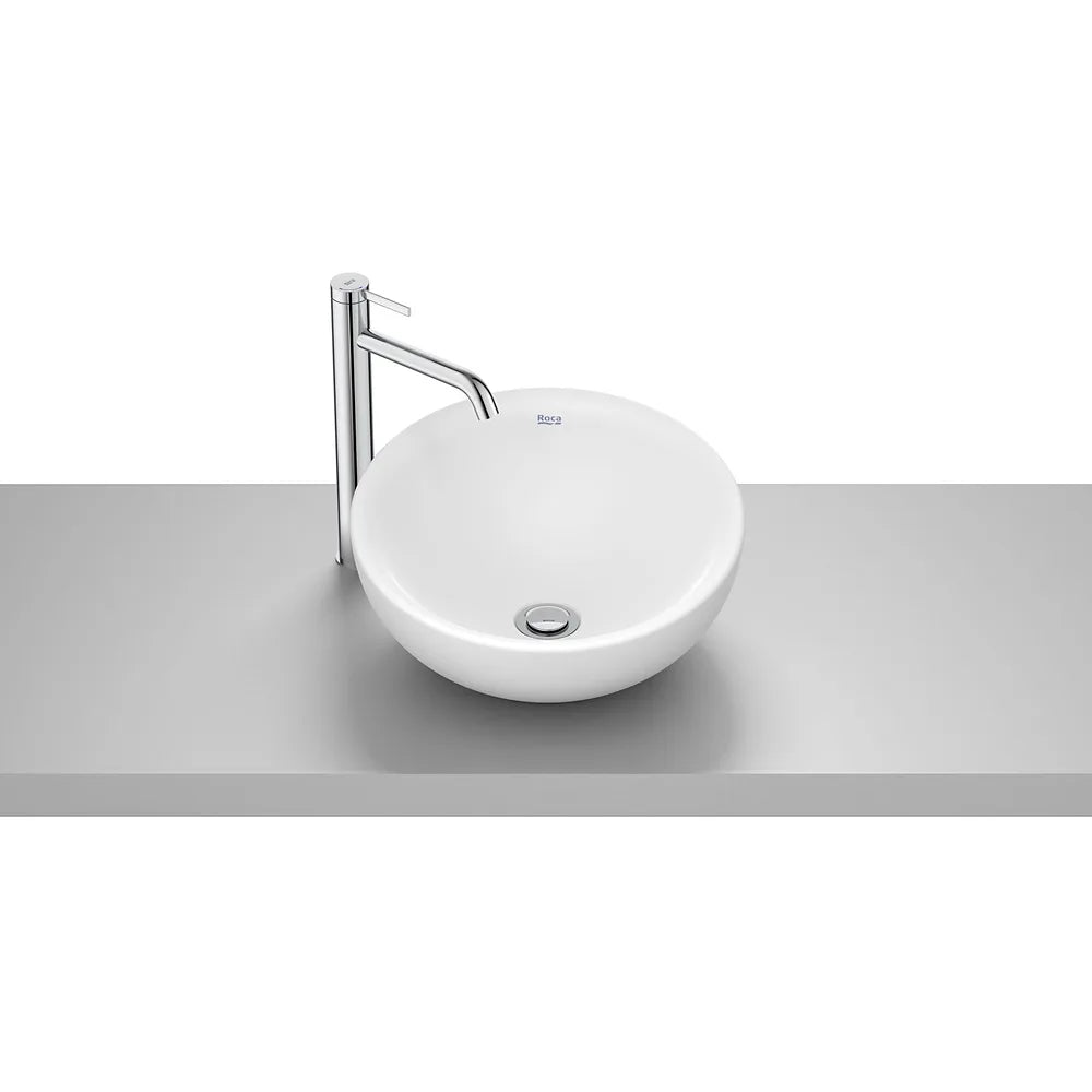 Lavabo de sobre encimera redondo porcelana blanco mate 38x38x17 cm Roca - Vista 2
