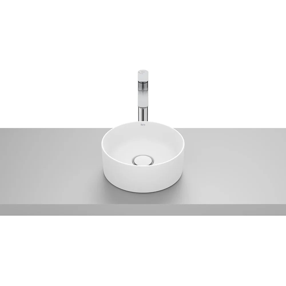Lavabo Redondo de Fineceramic Sobre Encimera 30x30x12cm Blanco Mate Roca - Vista 2