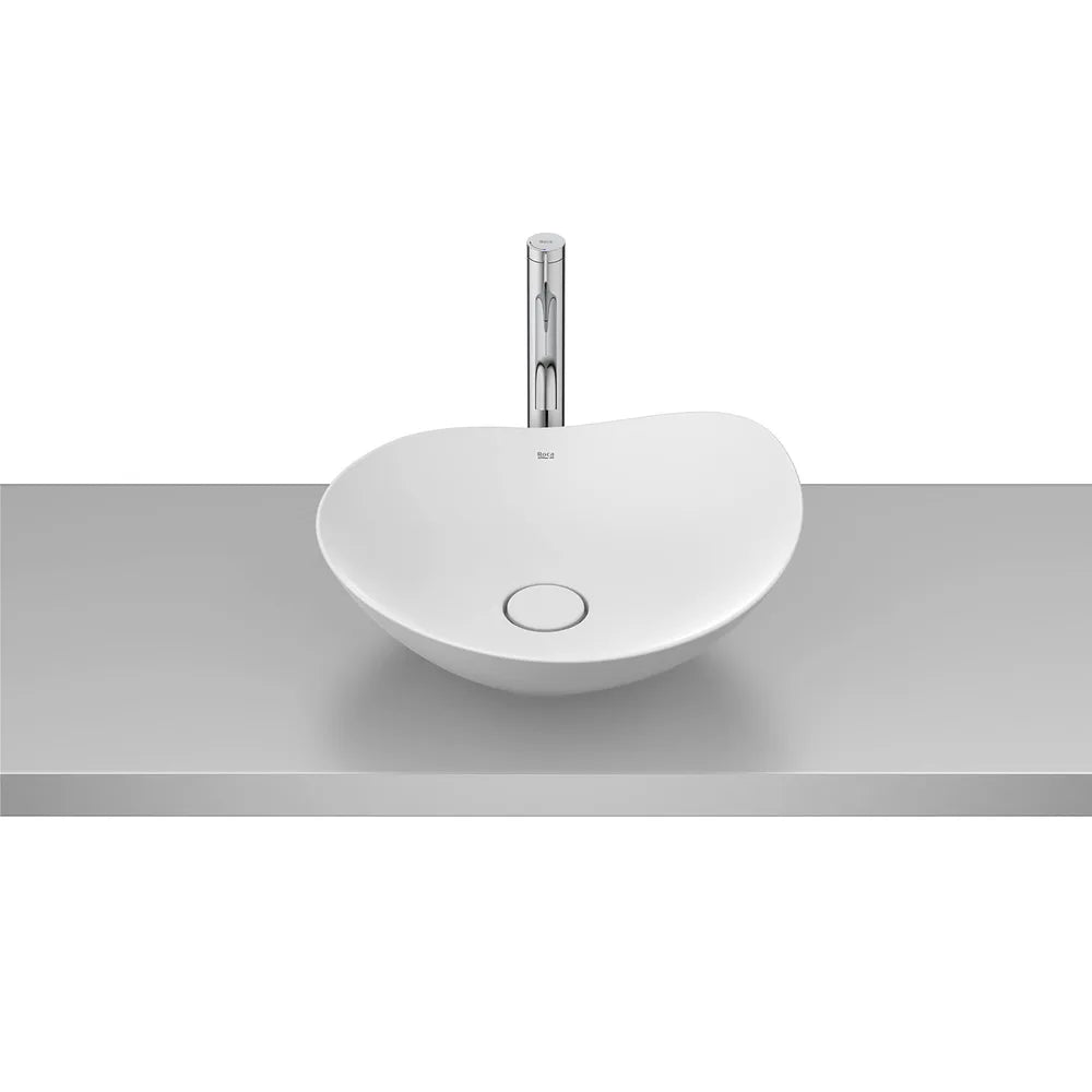 Lavabo de Fineceramic de sobre encimera redondo blanco mate 47x40x18 cm Roca - Vista 2