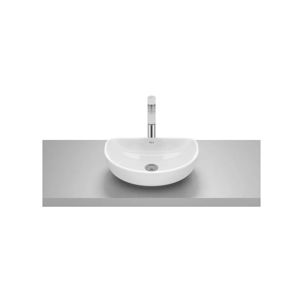Lavabo de Sobre Encimera Ovalado Porcelana Optica 45x30x13cm Blanco Roca - Vista 1