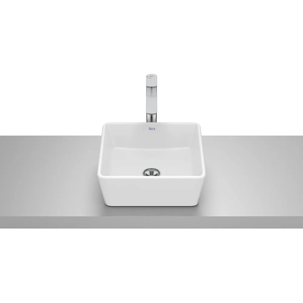 Lavabo de Sobre Encimera Cuadrado Porcelana Optica 35x35x13cm Blanco Mate Roca - Vista 2