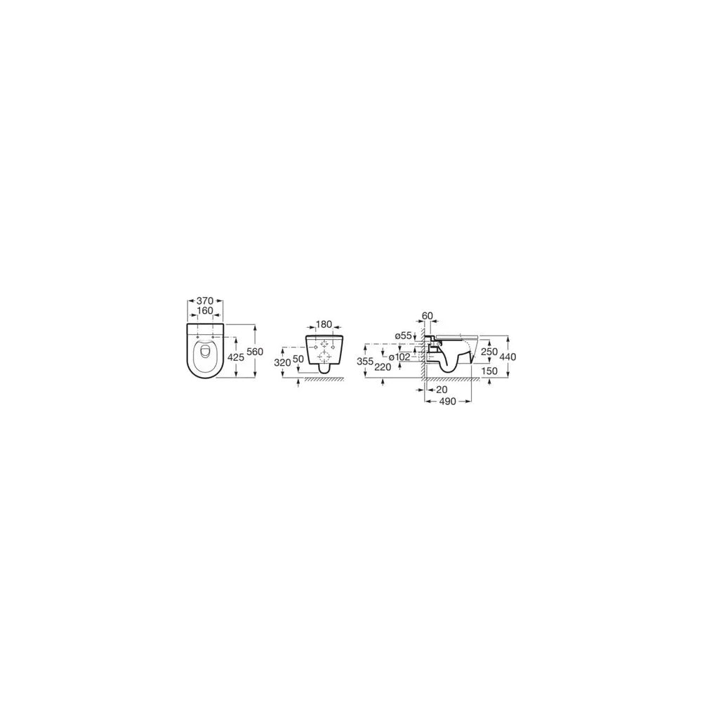 Taza Suspendida Redonda Rimless Salida Dual Duplo Roca - Vista 3
