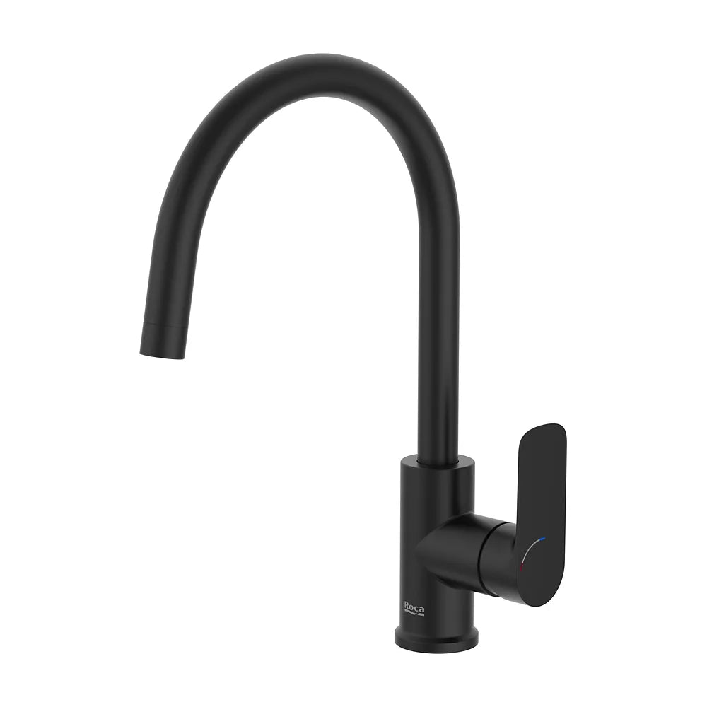 Grifería para cocina monomando con caño curvo giratorio apertura en agua fría cromado Roca - Vista 2