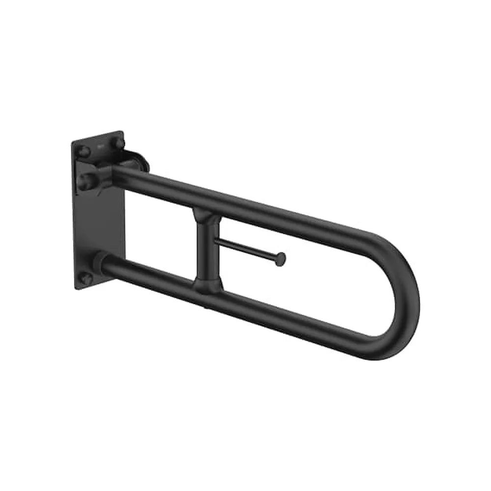 Asa de baño abatible con portarrollo negro mate 60x9x22 cm para movilidad reducida Roca - Vista 1