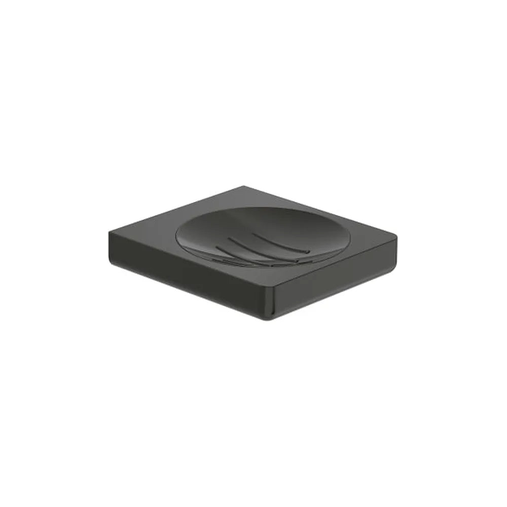 Jabonera de pared metal negro titanio 12x11 cm diseño minimalista Roca - Vista 1