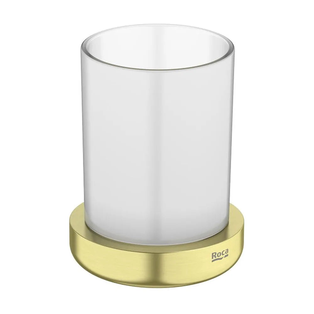 Portavaso de encimera cristal y metal 8.7x8.7x11.2 cm diseño minimalista Roca - Vista 2