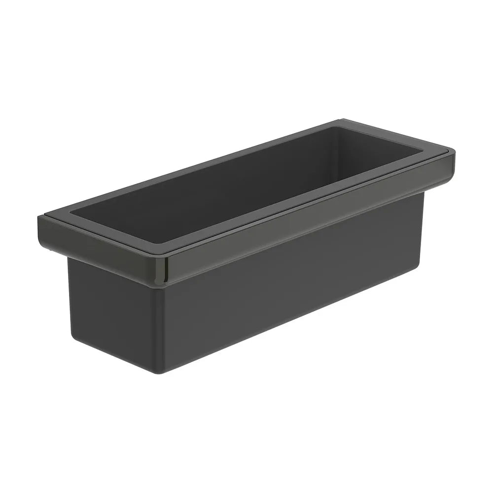 Contenedor mural de metal negro titanio 30x11 cm para baño Tempo Roca - Vista 2