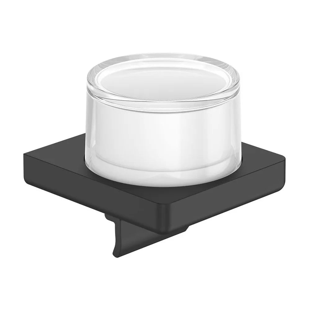 Dosificador de pared en cristal y metal negro mate 12x11x11 cm Roca - Vista 2